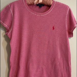 Ralph Lauren Red/White horizontal stripes t-shirt